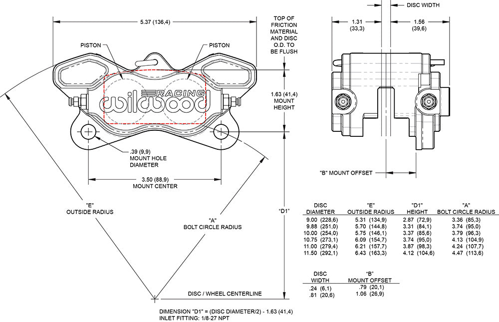 Wilwood GP320 Brake Caliper